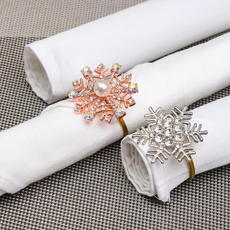 1PC Christmas Aesthetic Napkin Ring Cartoon Alloy Ritual Sense Metal Multi-element Napkin Clasp Creativity Table Setting