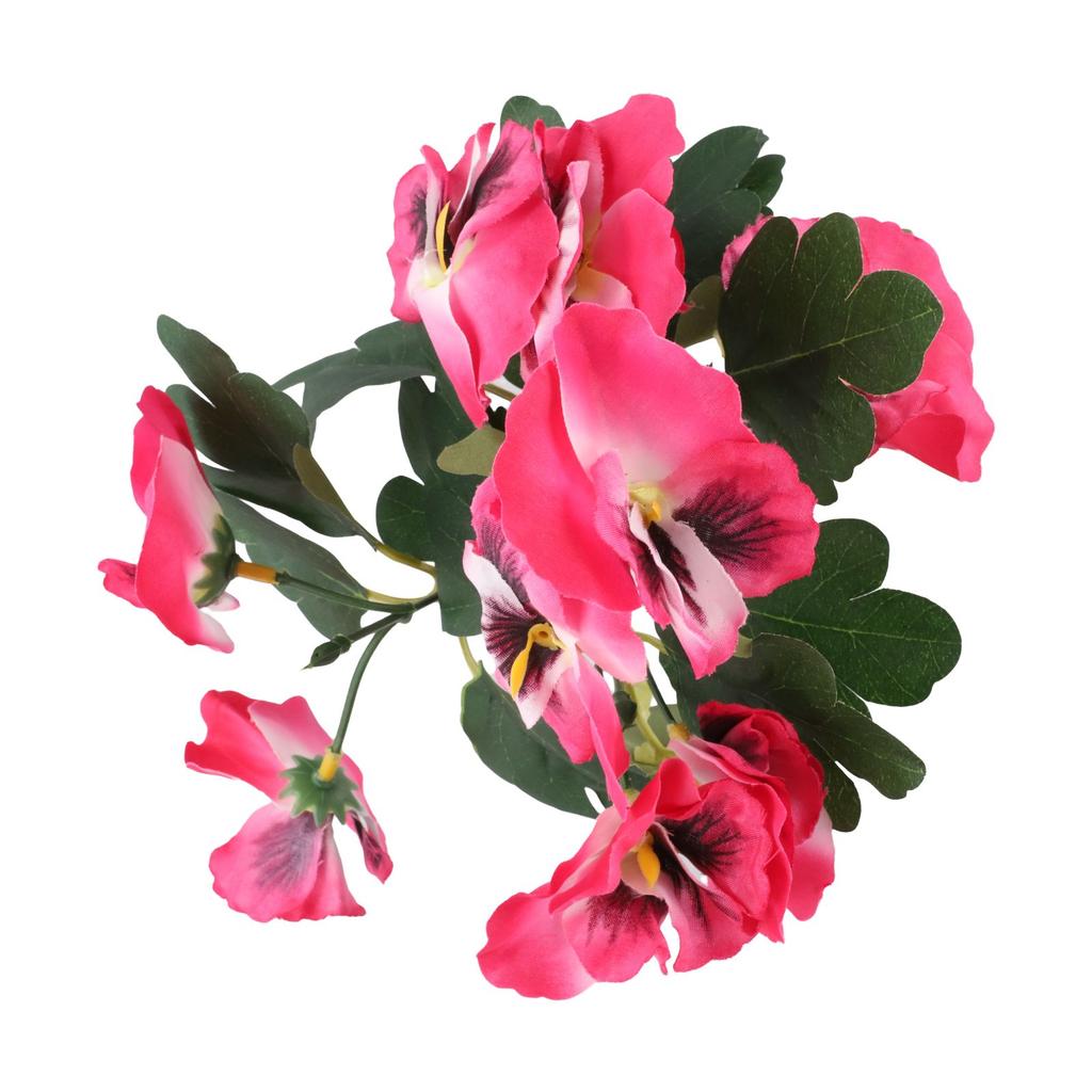 10 Heads Pansy Fake Flower 26cm DIY Craft Rose Red