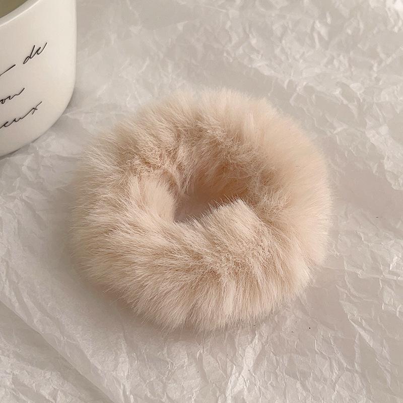 1-20PCS NewColorful Fluffy Hair Band For WomenGirls Ponytail Holder Hair Tie PlushScrunchie Rubber Band Fashion Hair Accessories