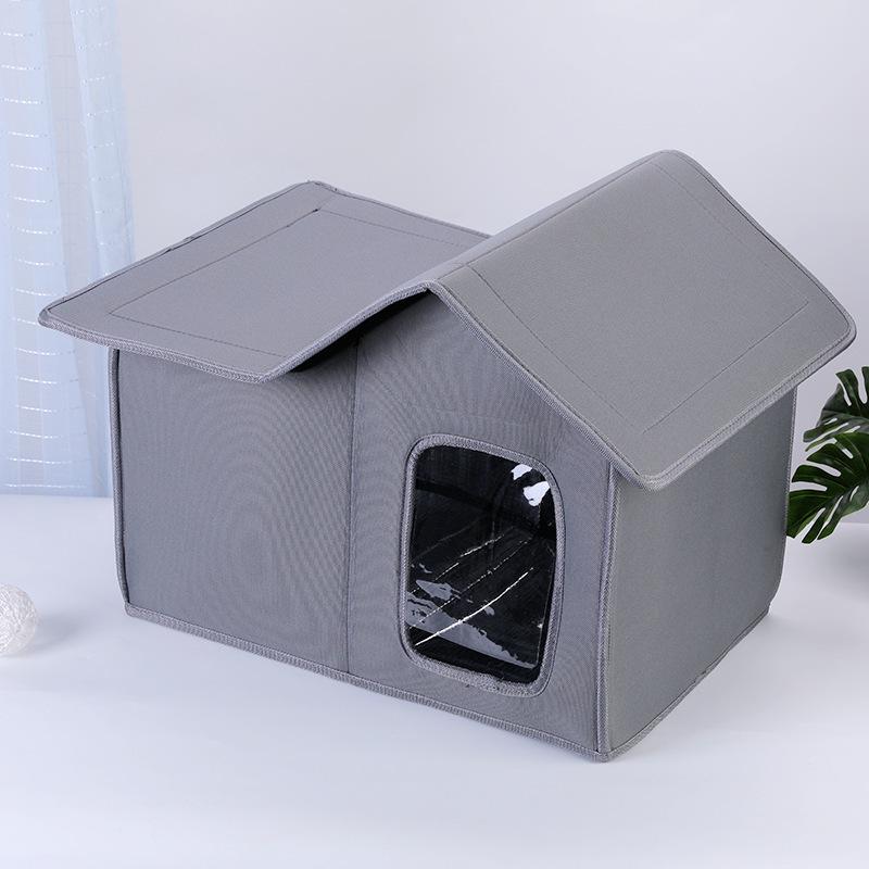 Waterproof Outdoor Cat House: Foldable, Removable, Washable, and Warm 4-Season Pet Villa Tent for Cats and Dogs.
