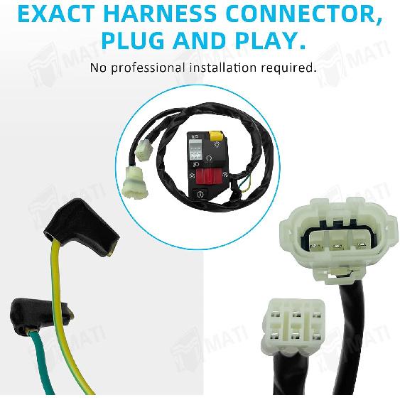 M MATI Handlebar Switch Start Stop Headlight For Honda ATV TRX400EX Fourtrax Sportrax 1999-2004 35020-HN1-000