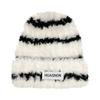 Knitted Striped Hat Embroidered Bean Hat Warm Winter Windproof Outdoor Gift Hat