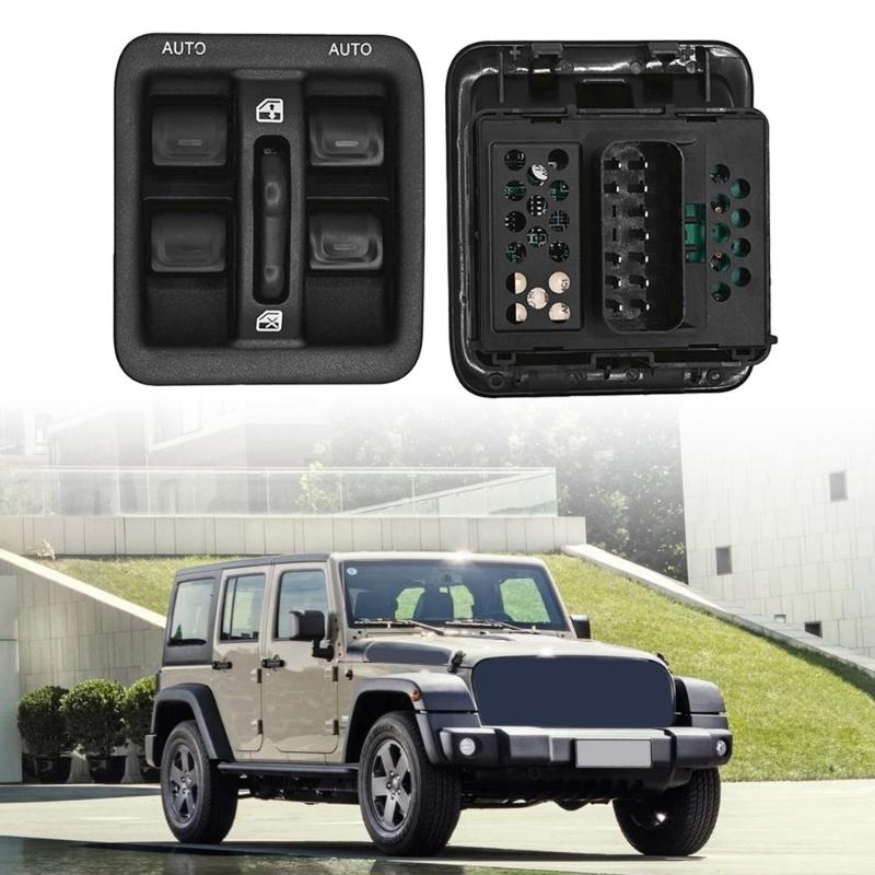 Mastering Window Control Switches Assembly for 2011-2017, 68156217AA Replacement Panel with AUTO Buttons and Original-Style ABS Housing