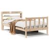 VidaXL Cadre de lit avec tête de lit 90x200 cm bois de pin massif, lit, mobilier de chambre à coucher, lit en bois, lit 3306574