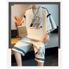 Men's 2 Piece Outfit Letter Print Oversized T-shirt & Shorts Casual Summer Sportswear Set