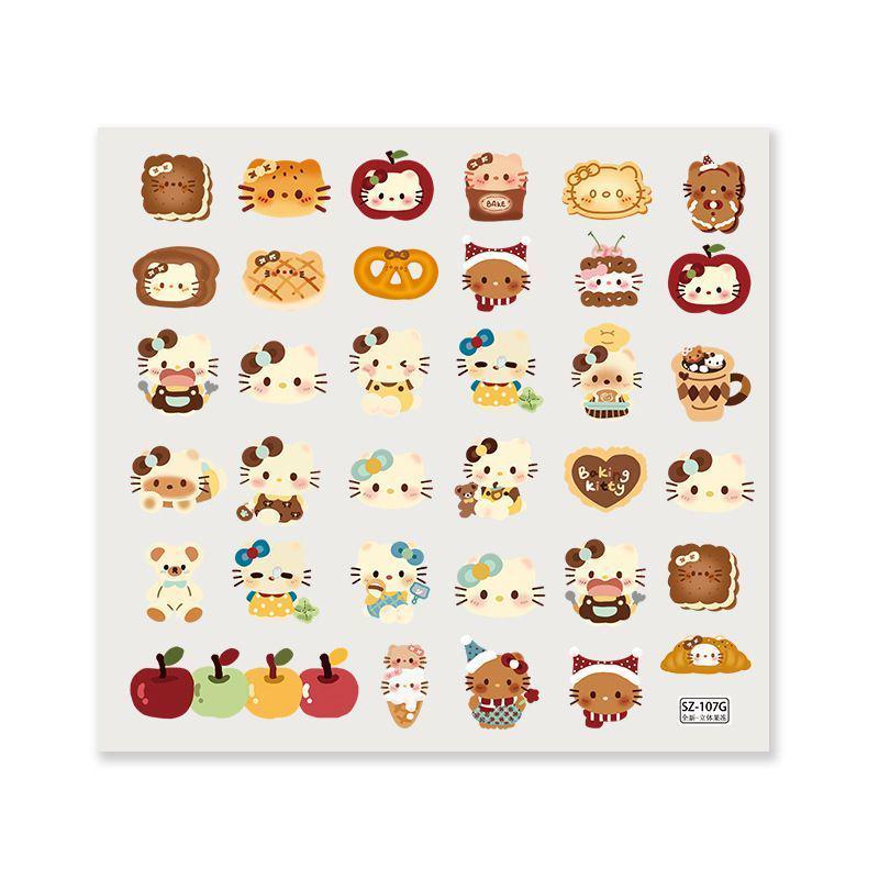 Sky Bestseller 3D Jelly Burnt Toast Kitty Sticker for Diary and Notebook