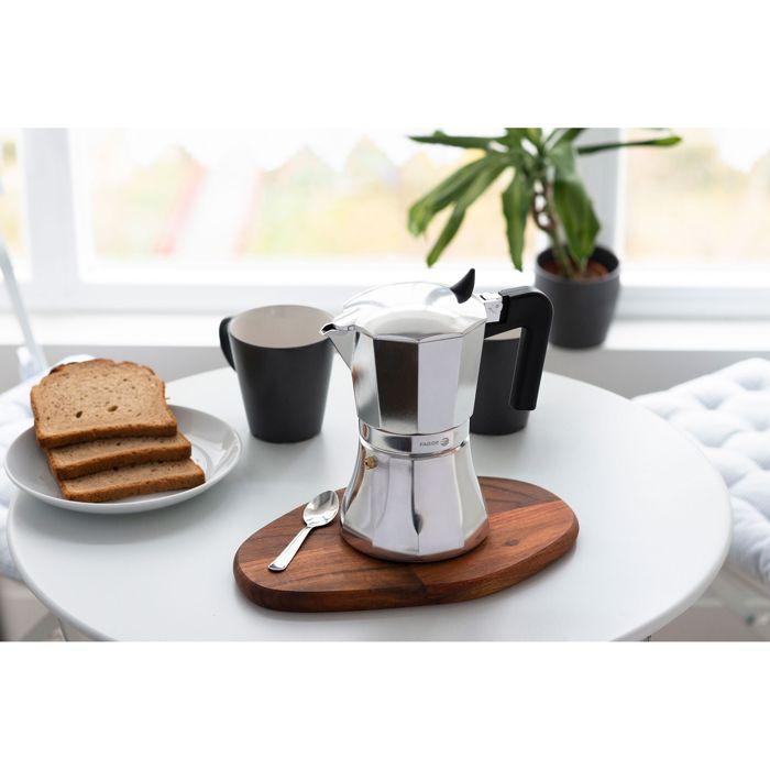 Cafetière Expresso Italienne Induction Aluminium 6 Tasses Café, Vitrocéramique FAGOR Cupy Argent 00444