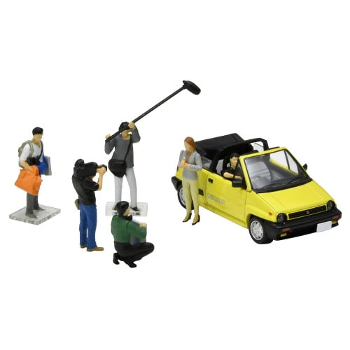 

TOMYTEC DioColle 64 1/64 #CarSnap 11b TV Crew 2 ABS Resin/PVC Figure and Accessories (Painted, Partially Assembled) + Die-Cast Miniature Car Set