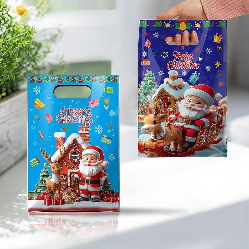 50pcs Cute Christmas Gift Bags Cookies Candy Handbags New Favor Bag  Christmas Decorations