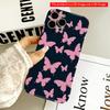 Pink Butterflies On Dark Background Phone Case All Inclusive Film Hard Phone Case, Compatible with iPhone 18 Pro Max 17 16 15 14 13 12 11