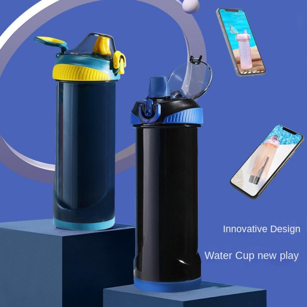 New 480ml Sports Water Bottle Opaque with Secret Compartment Hiding Phone Bottle Leakproof Plastic Cup