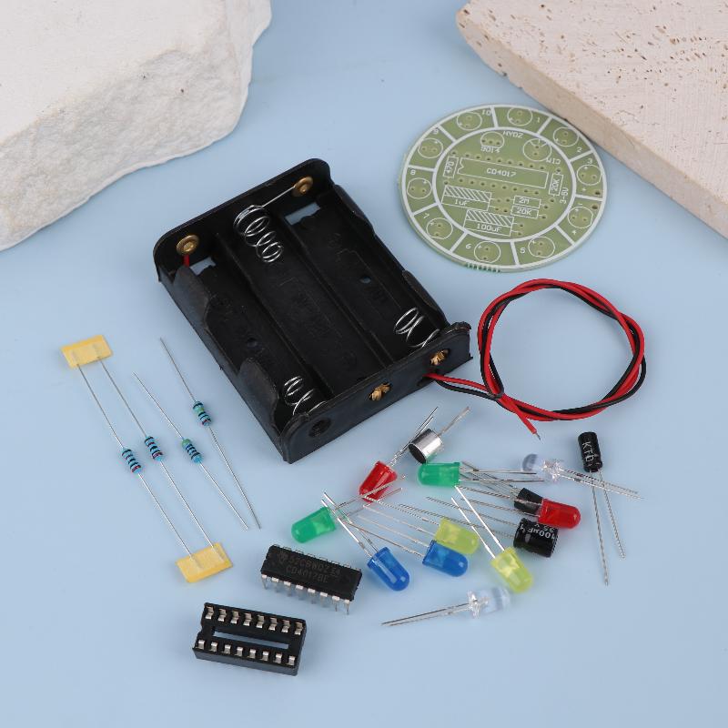 LED Light Kit CD4017 Colorful Voice Control Rotating Electronic Manufacturing DIY Kit Spare Parts Student Laboratory