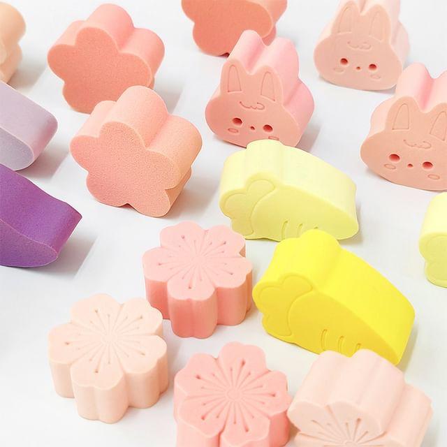 

Sweetpourin - Makeup Sponge (Various Designs) / Set Set Of 2 - Flower - Pink
