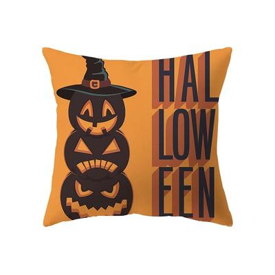 Halloween Theme Pillow Cover Car Office Living Room Sofa Halloween Pumpkin Lantern Decoration Pillow Cover