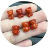 Red Agate Nan Hong Lion & Nine-Tailed Fox Beads for DIY Bracelets