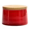 Ceramic Tea Canister with Bamboo Lid Airtight Tea Herb Storage Jar 20g Capacity Spice Box Case Organizer for Coffee Beans Cosmetics