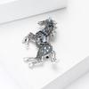 Unisex 4-color Elegant Enamel Animal Year Of The Horse Brooch Pins Luxury Strong Horse Brooches For Women Gifts