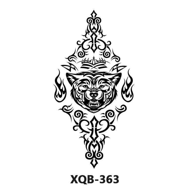 Waterproof Black & White Tiger/Wolf Transfer Sticker for Full/Half Arm - Long-lasting Tattoo for Men & Women