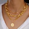 3pcs Vintage Multi-Layer Coin Pendant Necklace Set For Women Fashion Chic Thick Chain Necklaces Daily Wear Wedding Jewelry Gifts1
