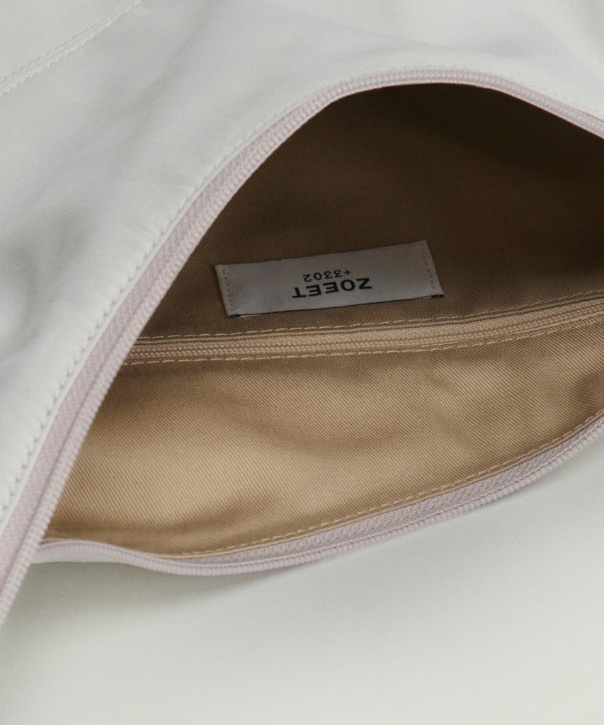 Zoeet Pebble Shoulder Fabric Bag (Snow)