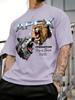Unisexs Oversized Streetwear Tshirt Brand Apex Predator Lion Wolf Graphic Print Loose Fit Cotton Short Sleeve White Casual Tops S