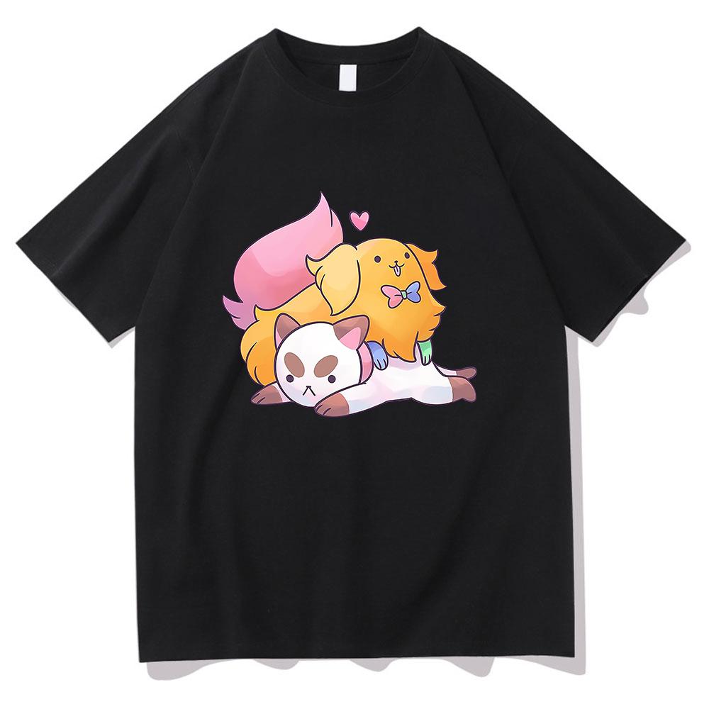 Bee and Puppycat T Shirt Unisex  Harajuku Aesthetic Cartoon Graphic Kawaii Tshirts Unisex Streetwear Casual Cotton Tees Shirts Korea