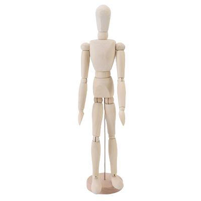 Künstler Zeichenpuppe Holz Gelenkige Mannequin Menschliche Figur mit Sockel Flexibler Körper
