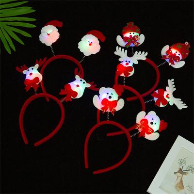 Led Glow Christmas Hairbands Snowman Light Up Flash Headband Women Girl Led Neon Birthday Wedding Party Supplies