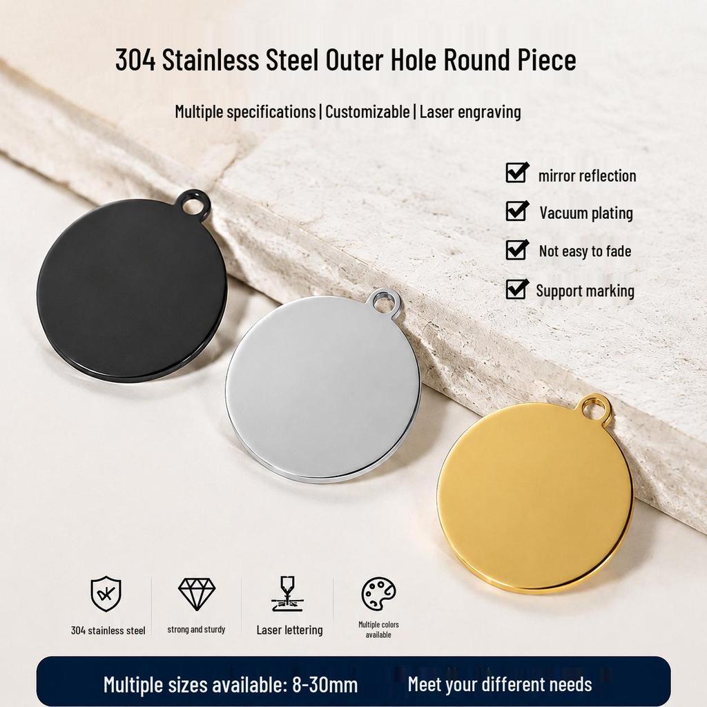 Stainless Steel Mirror Polished Logo Plate: Titanium Steel Engraving Pendant