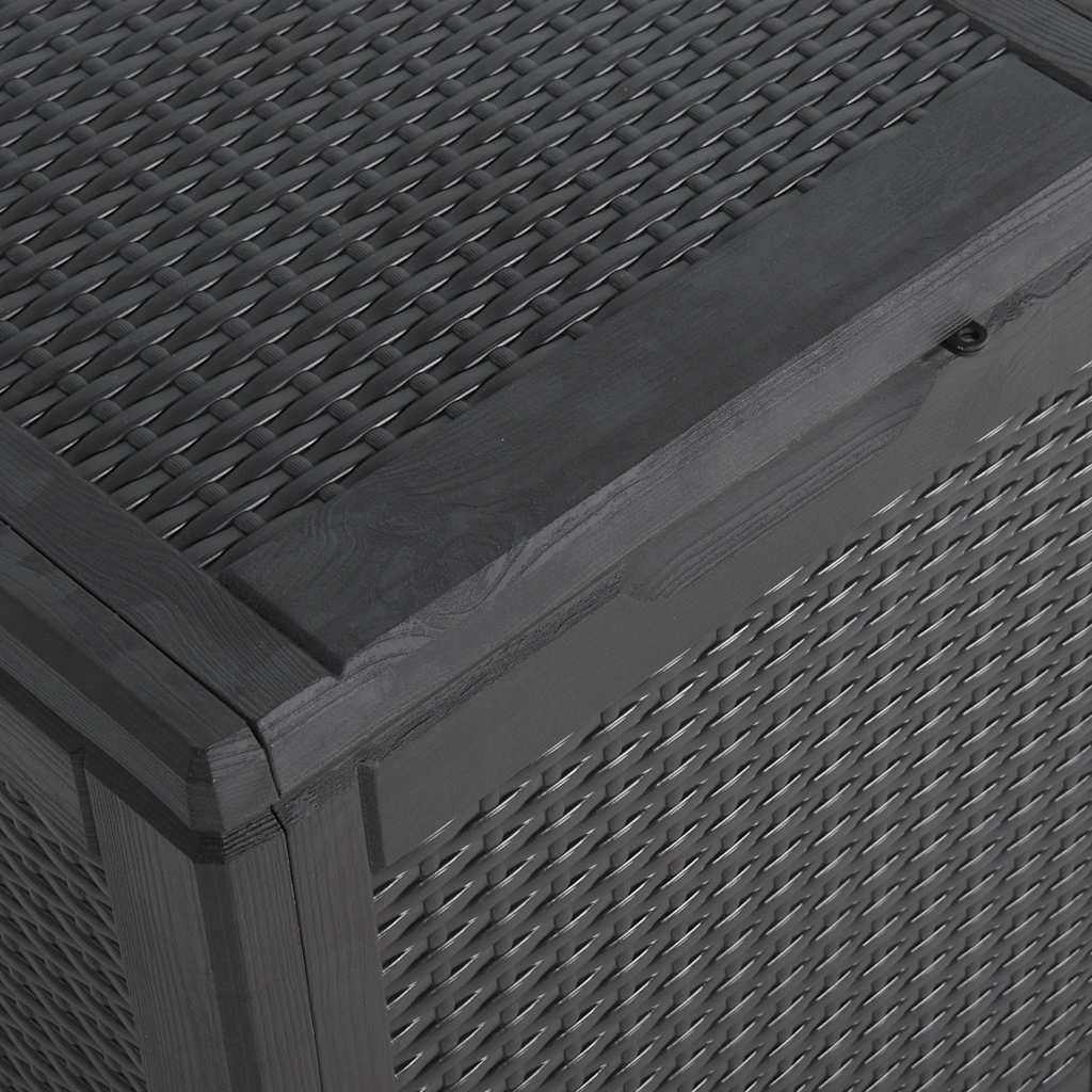 Garden Storage Box 90 L Black PP Rattan