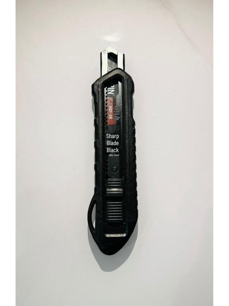 18mm All-Black Blade Utility Knife - Sharp, Durable Wallpaper & Paper Cutter with Thick ABS Handle