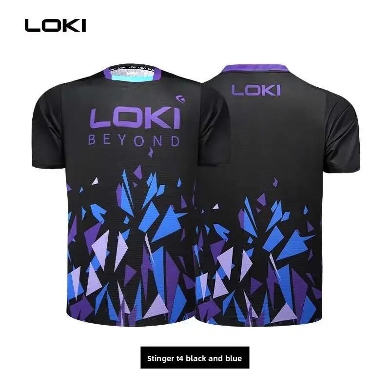 Neue LOKI Tischtennis Trikots für Damen und Herren, schnelltrocknende atmungsaktive Wettkampfsportbekleidung, Trainings-Kurzarm