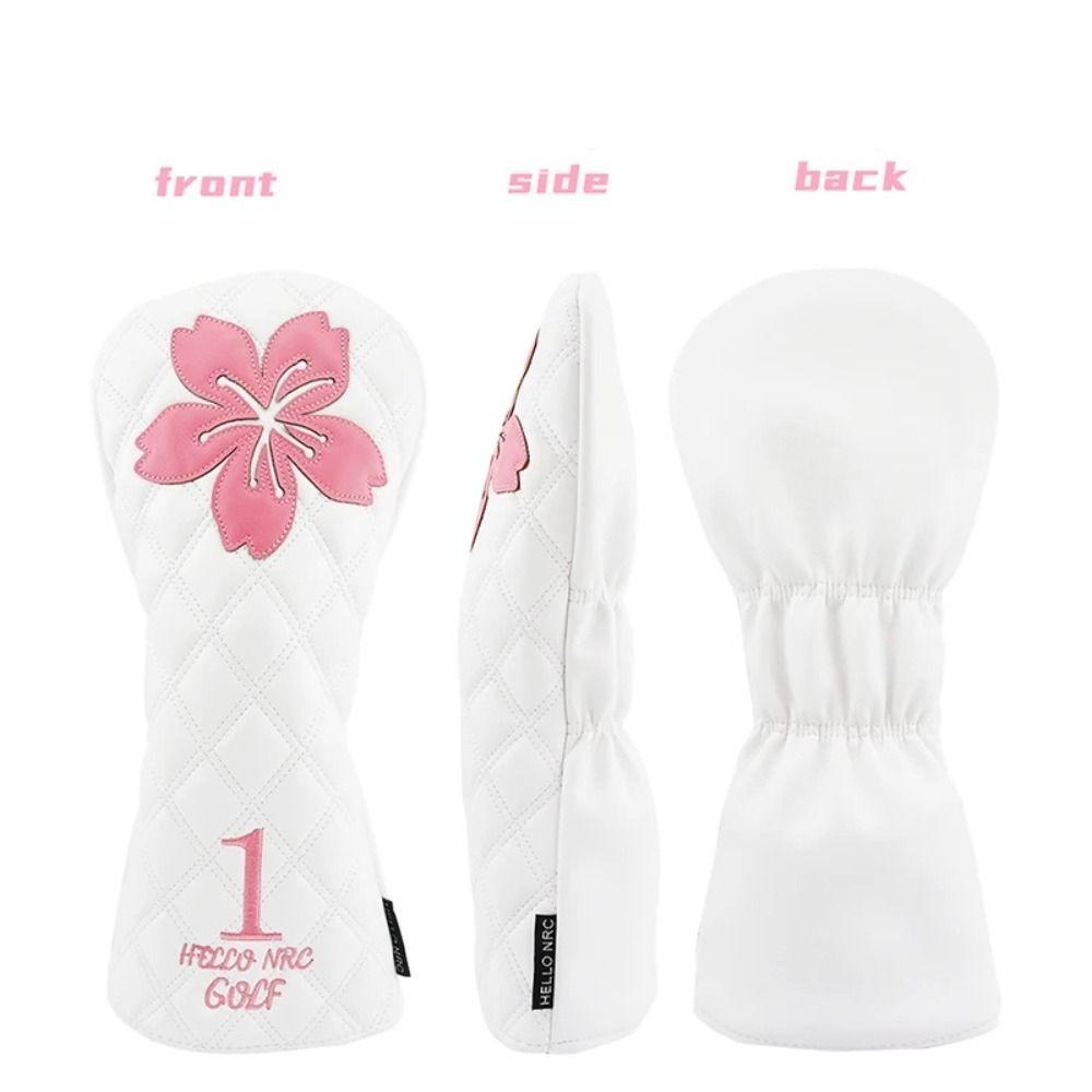 PU Leather Golf Club Protector Sakura Pattern Wood Headcover Golf Head Cover  Golf Supplies