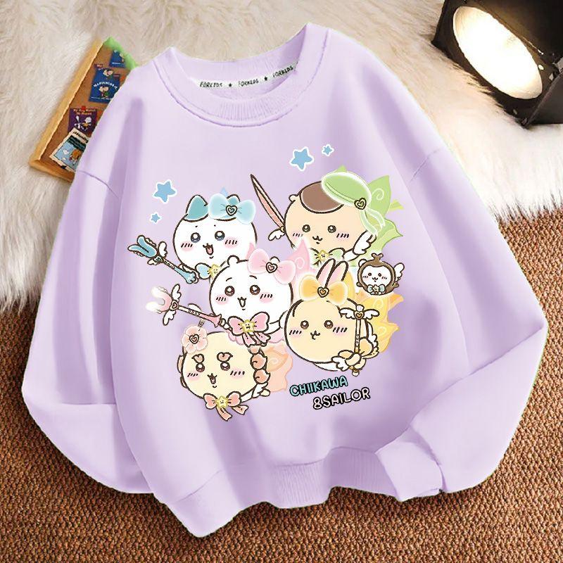 Kindermode Chiikaw Hoodies für Frühling und Herbst, Lässige Oberteile für Jungen und Mädchen