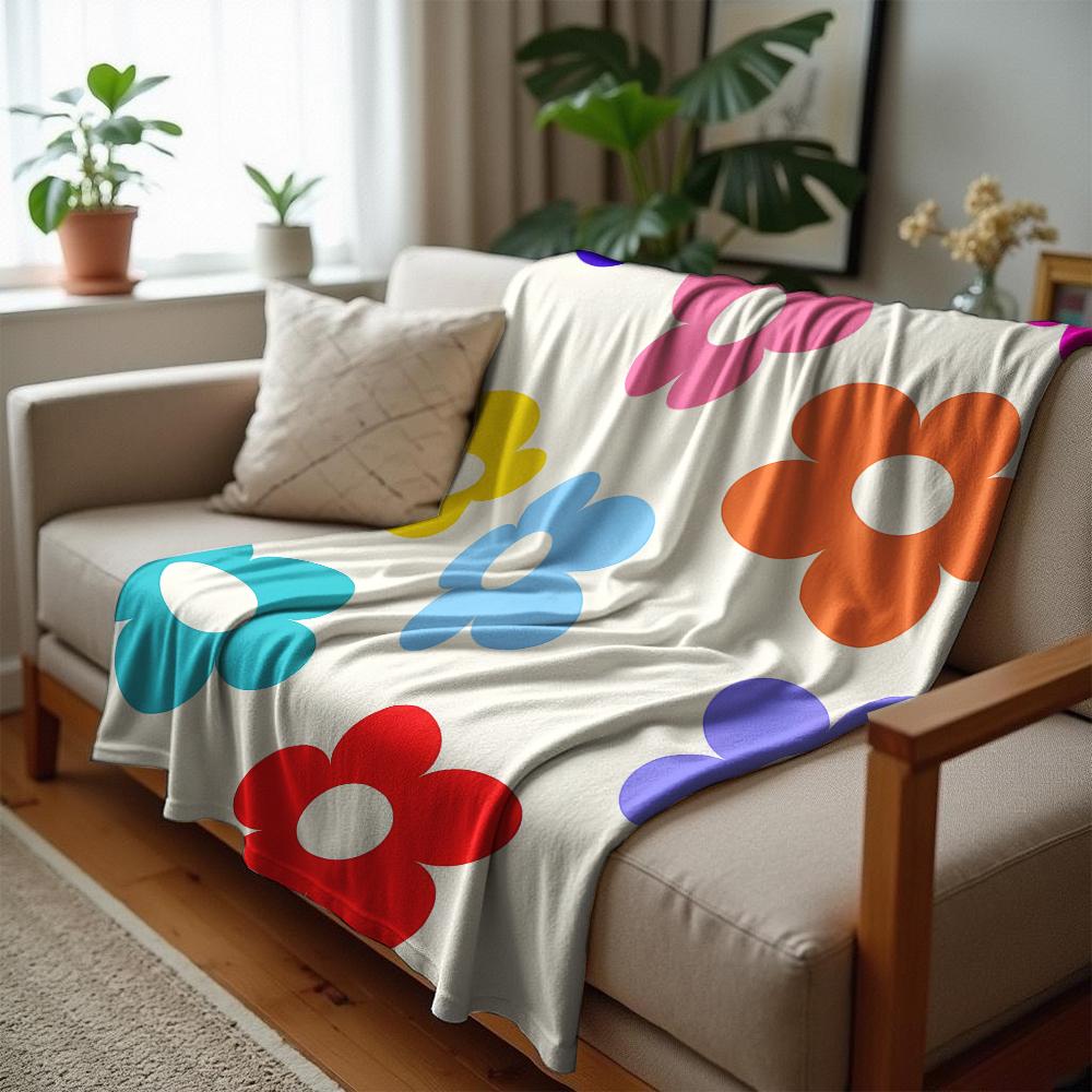 Multicolor Heart Polka Dot Anime Cartoon Flannel Blanket Soft Warm Throw for Bedroom Sofa Car Kids Holiday Gift