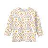 Print Tops For Youth Girls Round Neck 3/4 Sleeves T-Shirts Trendy Tops Outfit Tees