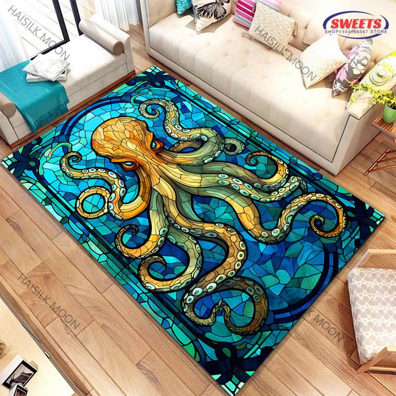 

Ковер с принтом на тему гигантского осьминога. Новинка! Прочные для гостиных, спален, офисных зон, долговечные, машинная стирка, коврики 40x60cm (16x24in)