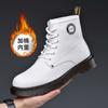 Fashion Autumn Winter Genuine Leather Platform Boots for Men Fashion Casual New Designer Add Fleece Warm TPR  Male Ankle Boots Shoes