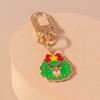 Cute Enamel Christmas Tree Keychain Santa Claus Keyring Pendants for Car Key Holder Handbag Decor Charms X'mas Jewelry Gifts