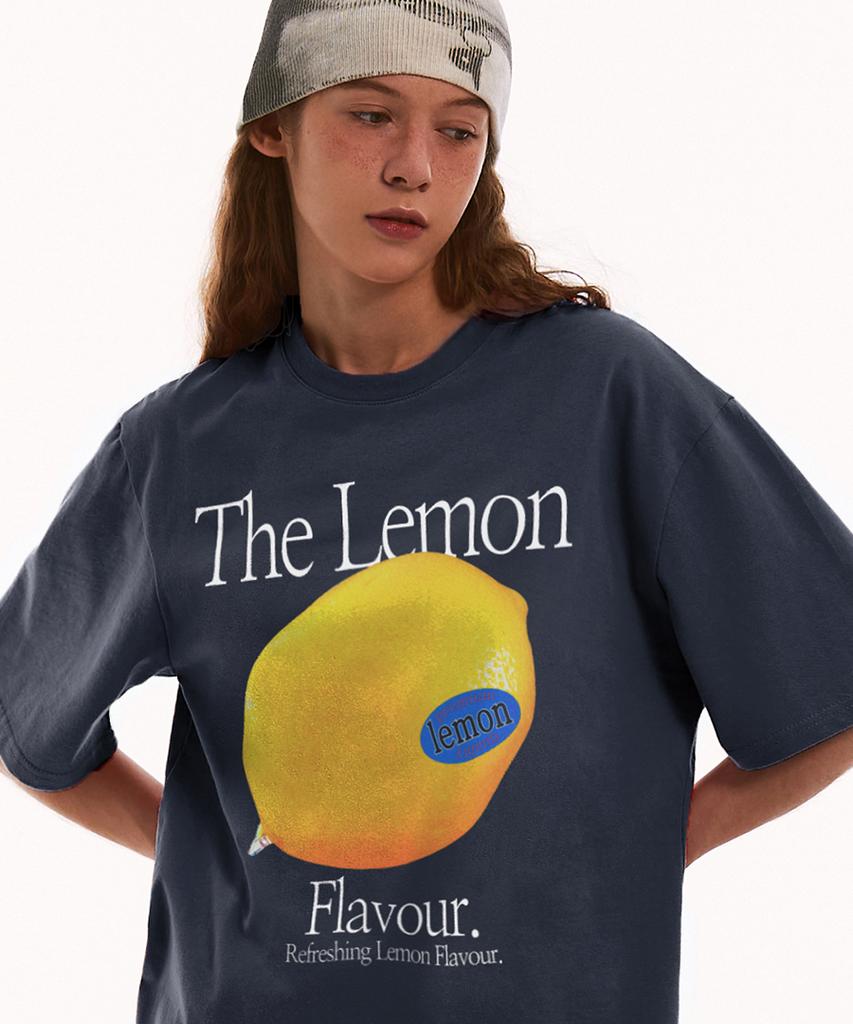 MATCHGLOBE Color Lemon Oversized Tee (Navy)