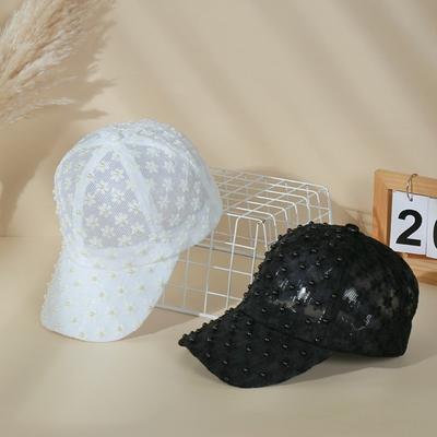 Mesh Floral Baseball Cap Breathable Peaked Cap Fashion Lace Sun Hat