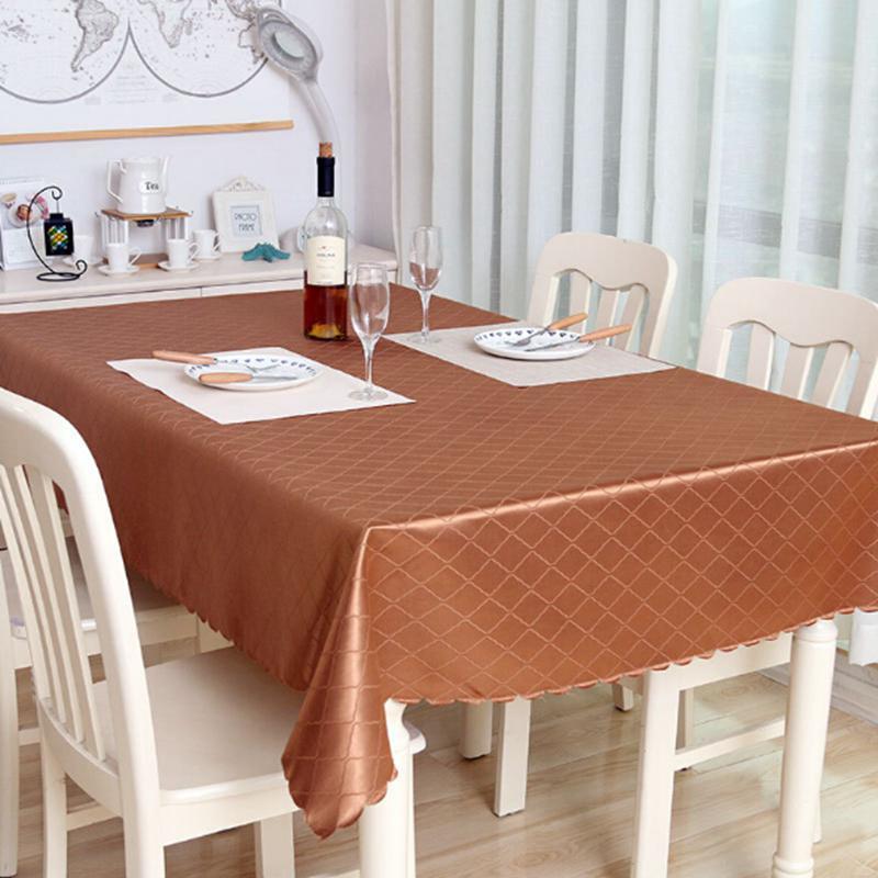 Plain Cotton Linen Tablecloth Rectangular Lace Table Cloth Cover Dining Kitchen