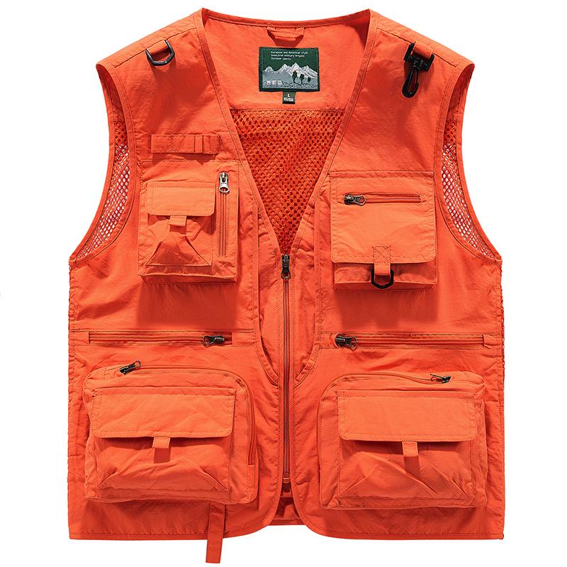 

Men s Custom Logo Multi-Pocket Outdoor Fishing & Photography Vest 5XL оранжевый