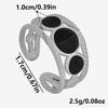 Different Style Silver Color Ring Black Oil Drop Open Adjustable Stainless Steel Rings For Women Men Accessories Enamel Jewelry