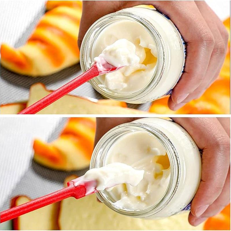 3pcs Flexible Silicone Double Scraper Lengthened Mini Soft Pot Cake Cream Jam Spatula Makeup Spatula Butter Knife Kitchen Gadgets