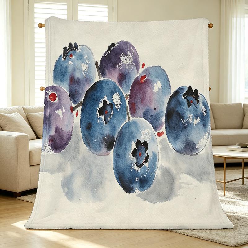 Soft Flannel Blanket Non-Pilling Watercolor Style, Warm Cozy Home Blanket, All Seasons, Holiday Decor (Halloween & Christmas)