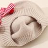 Charming Woolen Beret with Bow & Cherry for Kids - Autumn & Winter Solid Color Hat