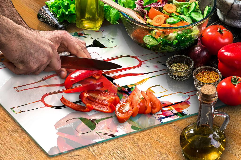 GLASS CUTTING BOARD 45x52 Wine