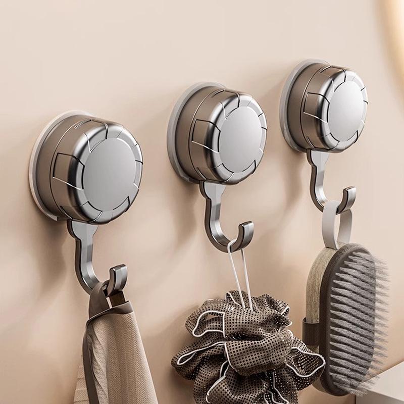 Bag & Clothes No-Drill Adhesive Hook: Traceless, Strong Vacuum Suction for Bathroom Use