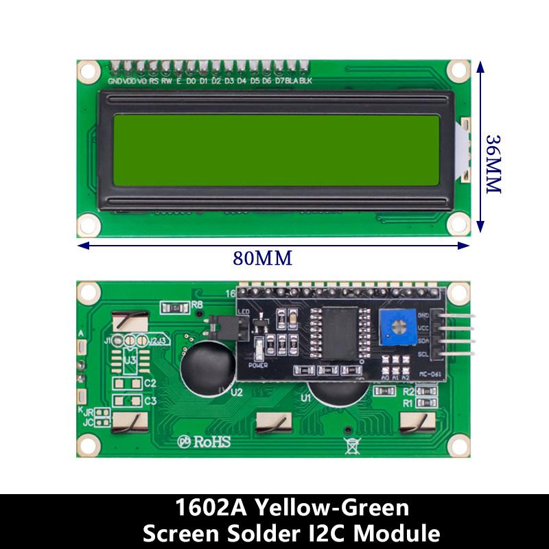 LCD Liquid Crystal Display Module 1611A 1111A Blue / Yellow-Green Backlight Custom Character Sleep Mode for Arduino